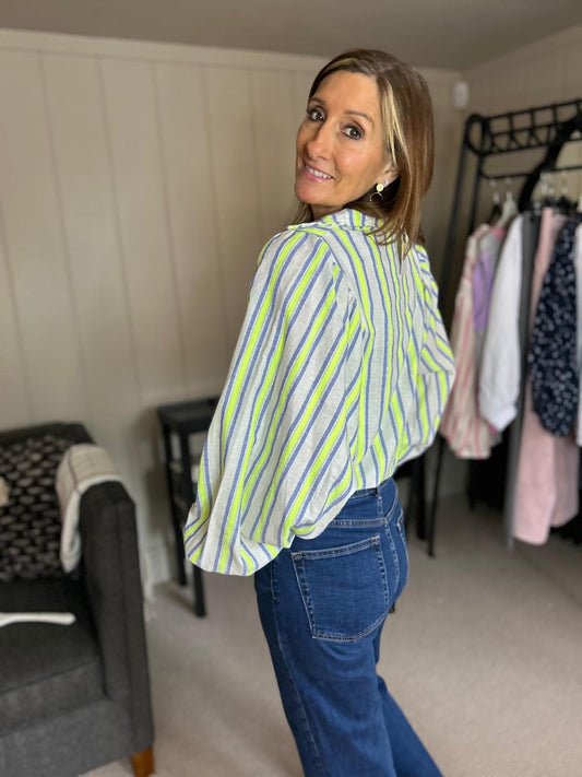 Alice Neon Stripe Blouse